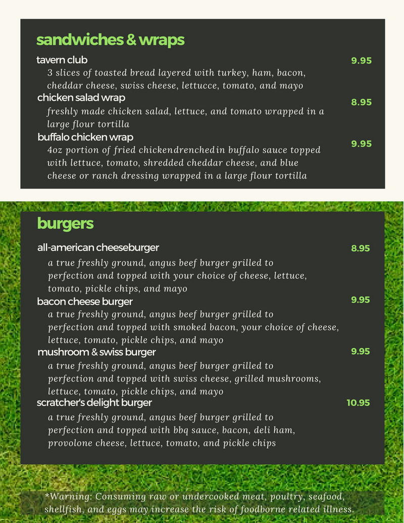 Grill Menu - Waverly Woods Golf Course